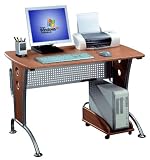 Deluxe Ergonomic 2-Piece Contemporary Computer Desk - Dark Honey Color