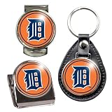 Detroit Tigers MLB 3 Piece Stocking Stuffer Set - Key Chain, Money Clip & Magnet Clip
