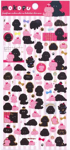 Imagen 2 de cute pink & black dog stickers from Japan