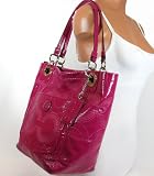 51jQRT FhtL. SL160  Coach 14265 Alex Signature Stitch Patent Tote Style Handbag Raspberry