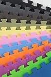 IncStores Premium Interlocking Foam Tiles (Black, 6 Tiles) - Ideal for p90x, Insanity, pilates, yoga, other aerobic/cardio work outs, and kids playrooms