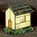 Pagoda Tiffany Accent Table Lamp in Amber