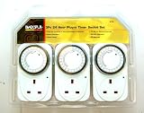 3 x 24 hour Plug in timer switch set