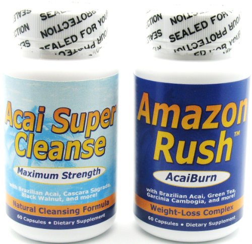 Amazon Rush Acai Berry Burn and Acai Super Cleanse combo 2pk for Weight Loss, Diet and Detox