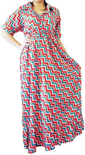 Exotic Elegance Women's Graphic Print Maxi Shirt Dress One Size Multicoloured