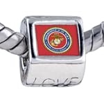 Pandora Style Bead Character Marine Corps Photo Love European Charm Beads Fits Pandora Bracelet