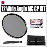 B + W 72mm Wide Angle Circular Polarizer Multi Coated Thin Glass Filter KIT For Canon EF-S 18-200mm f/3.5-5.6 IS