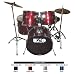 EXO Percussion Deluxe 5 Piece Drum Set with Throne Dbl Braced Hardware & FREE Cymbals -Wine Red