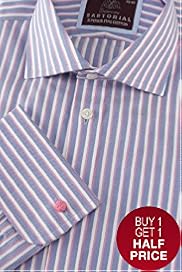 Sartorial Pure Cotton Rope Striped Shirt