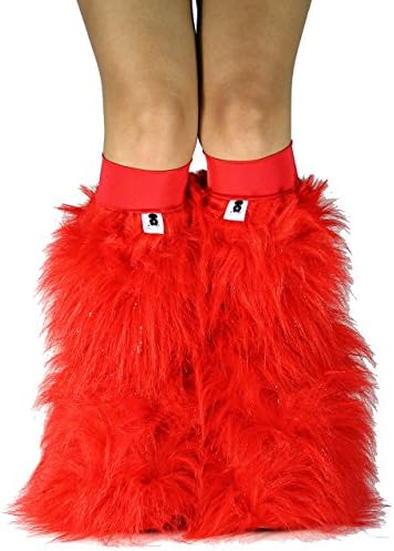 Red Sparkle Rave Furry Legwarmers Fluffies