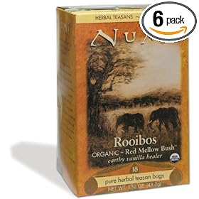 Numi Organic Tea Rooibos, Herbal Teasan in Teabags, 18-Count Box (Pack of 6)