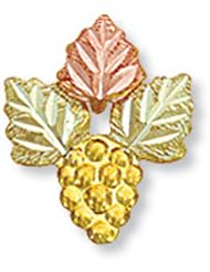 Landstroms Black Hills Gold Tie Tack / Lapel Pin with Leaves & Grapes - R766