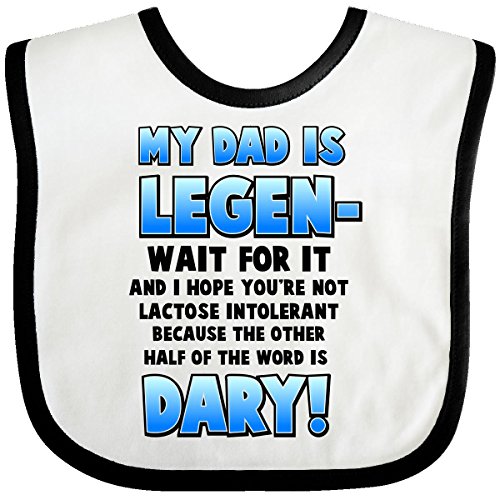 Inktastic Baby Boys' Legendary Dad Baby Bib One Size White/Black