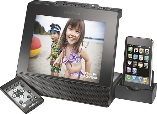 Insignia 8 Digital Photo Frame with Apple iPod Dock - Black
