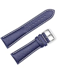 Sport Leather Watchband - Navy 18MM