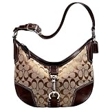 AUTHENTIC COACH HAMPTONS SIGNATURE HOBO 11576 (Khaki/Mahogany)