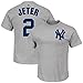 2014 Derek Jeter New York Yankees Player Jersey (Grey) Faux Stitch T Shirt Men's