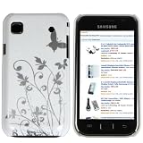 Produkt-Bild: mumbi Schmetterling Blumen H&uuml;lle Samsung Galaxy S PLUS i9001 / Samsung Galaxy S i9000 Schutzh&uuml;lle (Harte R&uuml;ckseite) Butterfly wei&szlig;