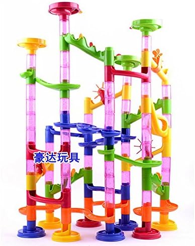 Avtion 105 Piece Set with 75 Building Blocks+30 Plastic Race Marbles. Learning Railway Construction