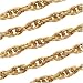 Antiqued 22K Gold Plated 3mm Thick Twisted Rope Chain Bulk By The Foot