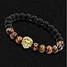 Creazy®Women Men Bracelet Lion Elastic Beaded Bracelet Tibet Charm Lucky Bracelets (gold)