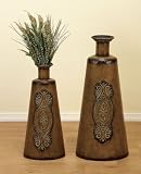 Tuscan Decorative Metal Floor Vase Set of 2