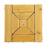 【ウッドデッキタイル】ジョイント式ウッドタイル 29cm幅 81枚セット【03】：四角×NA