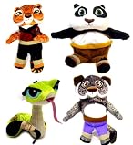 Kung Fu Panda Movie Set of 4 Basic Plush 4 Inch Figures (Po, Master Viper, Master Tigress and Tai Lung)