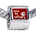 Gold Food Loving Wine Photo Love European Charm Bead Bracelets - Pandora & Bracelet Compatible