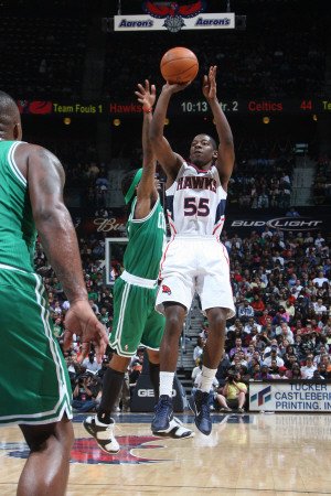 Boston Celtics v Atlanta Hawks: Jordan Crawford Photographic Poster Print by Scott Cunningham, 12x18