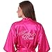 Joytton Women's Satin Kimono Robe with Embroidered Mother of the Bride Short