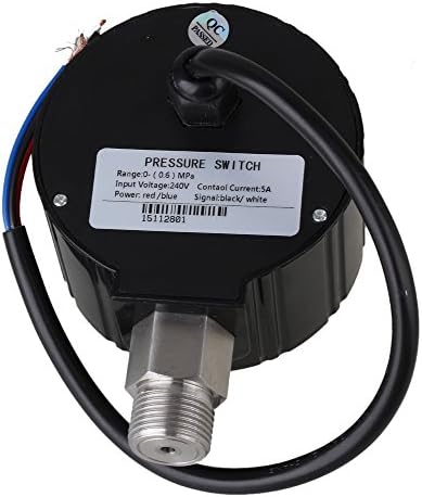 yqltd Black &amp; Yellow M20 x 1.5 0-0.6Mpa AC220V-240V Metal &amp; Plastic Digital Pressure Switch for Water Pump Air Compressor