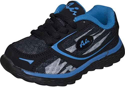 Air Athletic Toddler Black/Blue Lightweight Breathable Crosstraining Shoes