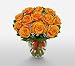 Send Fresh Cut Flowers - 12 Long Stem Orange Roses