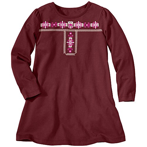 Hanna Andersson Little Girl Screenprint Tunic Dress, Size 90 (3T), Russet