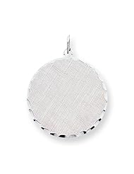 Sterling Silver Engraveable Round Patterned Disc Charm