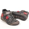 KIDS Kinder Winter Halbstiefel, 2-Klett, Decksohle Leder, schwarz-metallic-rot