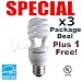 4x Osram Compact Fluorescent 13w Mini Twist Soft White