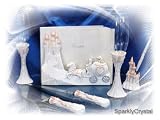 Wedding Guest book, Toasting glasses, cake knife and pen set W040F