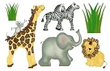 Zoo Jungle Wall Stickers Mural Giraffe, Elephant, Lion and Zebras