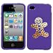 APPLE AT&T SPRINT VERIZON IPHONE 4 4S 4G 16GB AND 32GB SOFT GUMMY THERMOPLASTIC POLYURETHANES PLASTIC SLIP IN SKIN DESIGN PURPLE AND SILVER WHITE CHRISTMAS WINTER GINGERBREAD MAN COOKIE SWAROVSKI CRYSTAL DIAMOND SOFT GEL CASE COVER