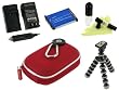 rooCASE 5n1 Nylon Hard Shell (Red) Case with Memory Foam / KLIC-7001 720mAh Li-Ion Battery / AC DC Charger / Tripod / LCD Cleaning Kit for Kodak EasyShare M893IS Digital Camera Blue