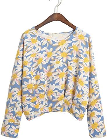Vintage Daisy Pullover Sweater Slim Figure Long Sleeves T-shirt