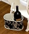 Black & White Damask 2-Bottle Wine Holder
