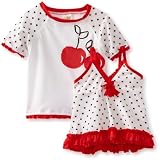 ABSORBA Baby-Girls Infant Three Piece Red And White Swimsuit