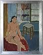 Seated Nude, Original 1955 Oil Painting on Paper on Board By Carmel Artist Victor Di Gesu (1914-1988) - Framed Artwork