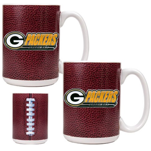 NFL Green Bay Packers Two Piece Gameball Coffee Mug Set