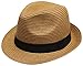 Wonderful Fashion Men's Short Brim Straw Fedora Hat with Summer Low Cut Sock
