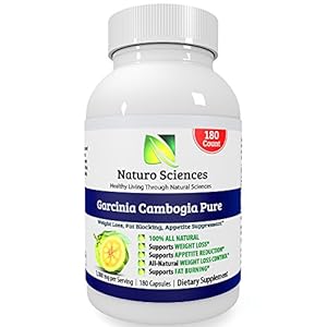 Garcinia Cambogia By Naturo Sciences - Extract Pure - 180 Count - 1000mg HCA Per Serving- Ultra Slim Weight Management - Natural Appetite Suppressant and Weight Loss Supplement - Lose Belly Fat Fast - Read Below and Learn How to Naturally Lose Weight Without Feeling Like You're on a Diet - 90 Servings
