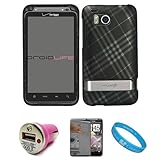 Matte Black with Silver Plaid Durable 2 Piece Protective Crystal Hard Shiel ....